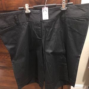 Black pinstriped shorts